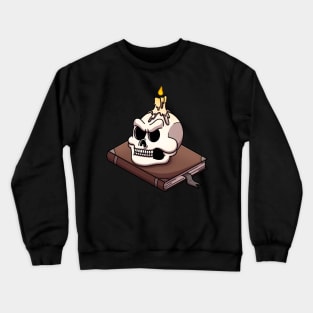 Still Life With Skull, Candle And Book Crewneck Sweatshirt